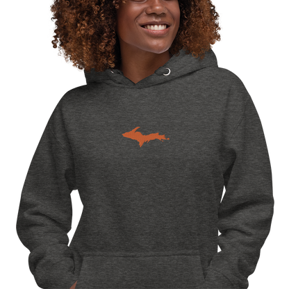 Michigan Upper Peninsula Hoodie (w/ Embroidered Orange UP Outline) | Unisex Premium