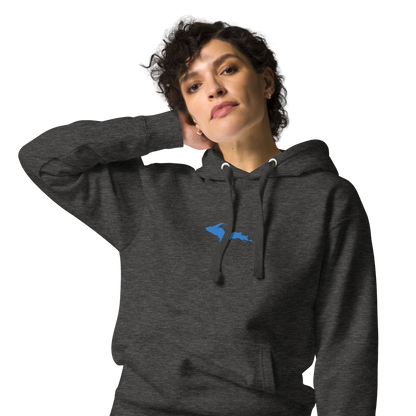 Michigan Upper Peninsula Hoodie (w/ Embroidered Azure UP Outline) | Unisex Premium