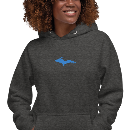 Michigan Upper Peninsula Hoodie (w/ Embroidered Azure UP Outline) | Unisex Premium