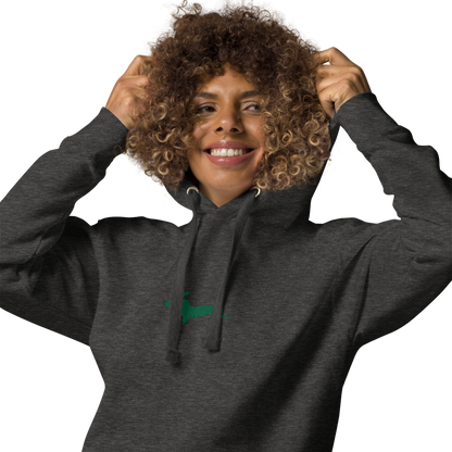 Michigan Upper Peninsula Hoodie (w/ Embroidered Green UP Outline) | Unisex Premium