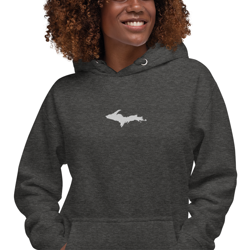 Michigan Upper Peninsula Hoodie (w/ Embroidered UP Outline) | Unisex Premium