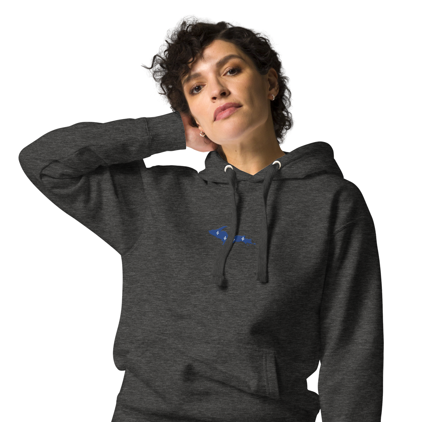 Michigan Upper Peninsula Hoodie (w/ Embroidered UP Quebec Flag Outline) | Unisex Premium