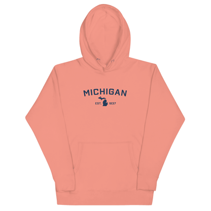 'Michigan EST 1837' Hoodie (w/ Michigan Outline) | Unisex Premium - Circumspice Michigan