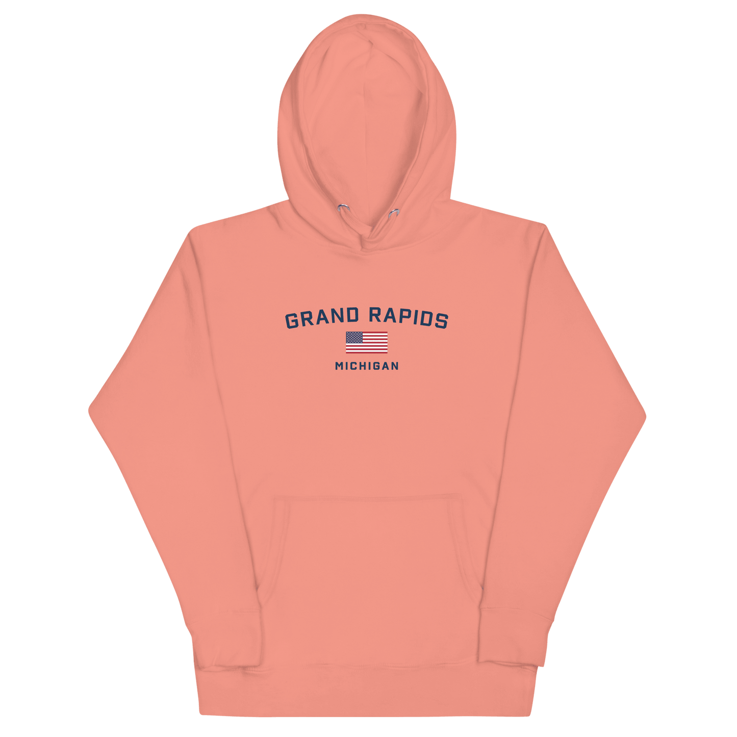 'Grand Rapids Michigan' Hoodie (w/ USA Flag) | Unisex Premium - Circumspice Michigan