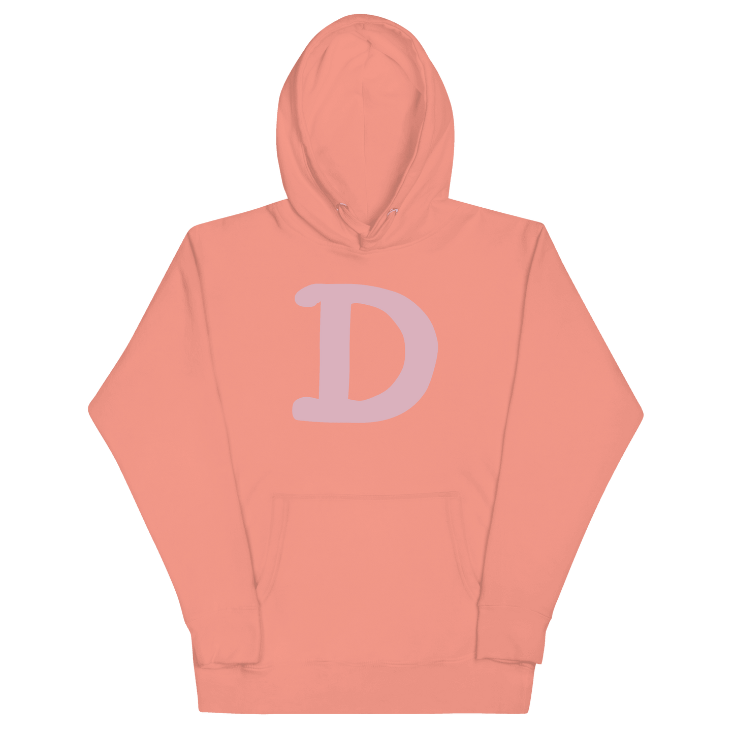 Detroit 'Old French D' Hoodie (Pink Full Body Outline) | Unisex Premium - Circumspice Michigan