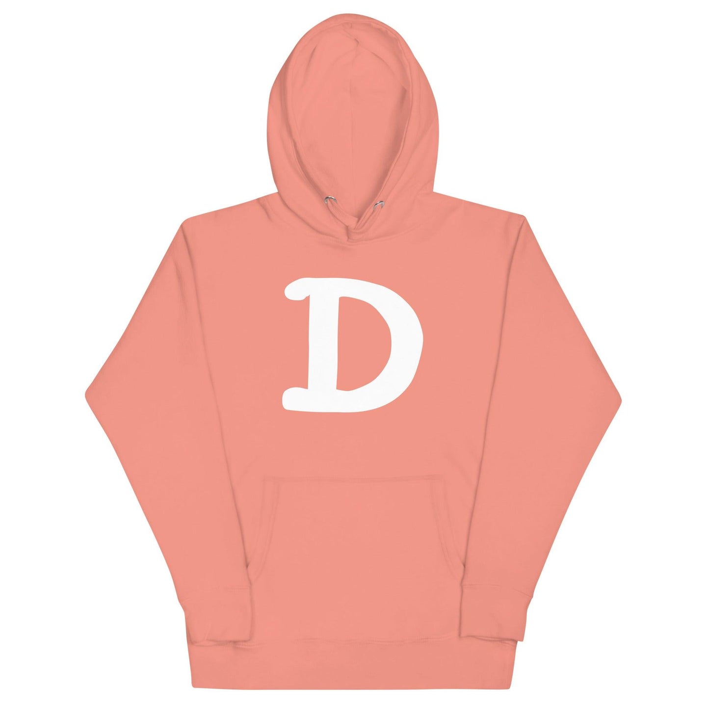 Detroit 'Old French D' Hoodie (White/Navy Full Body Outline) | Unisex Premium - Circumspice Michigan