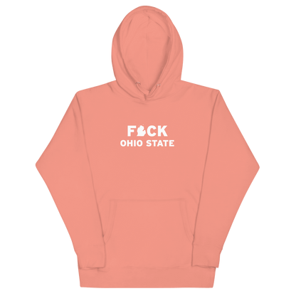 'F*ck Ohio State' Hoodie (White/Navy Type w/ Lower Peninsula Outline ) | Unisex Premium - Circumspice Michigan