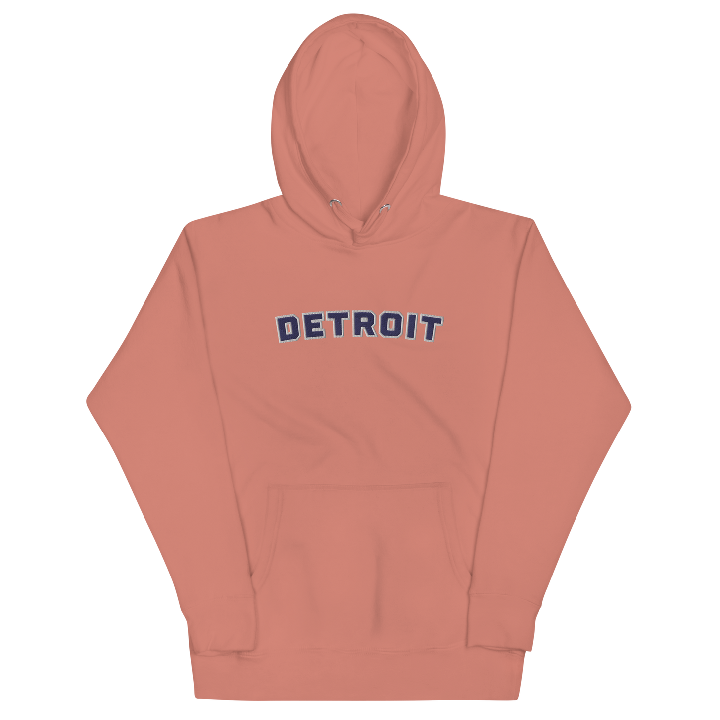 'Detroit' Unisex Premium Hoodie (Athletic Font) | Navy Embroidery