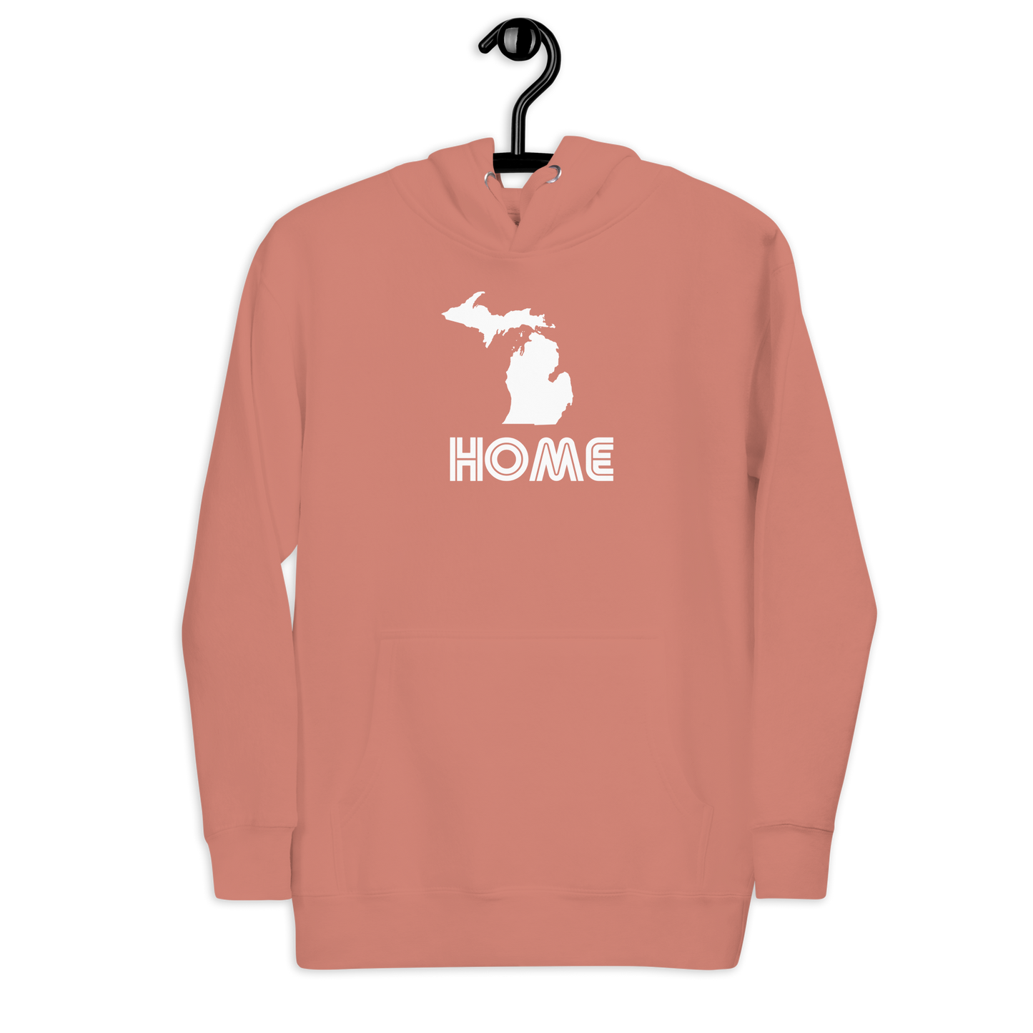 Michigan 'Home' Unisex Premium Hoodie (1970s Audiophile Font w/MI Outline)