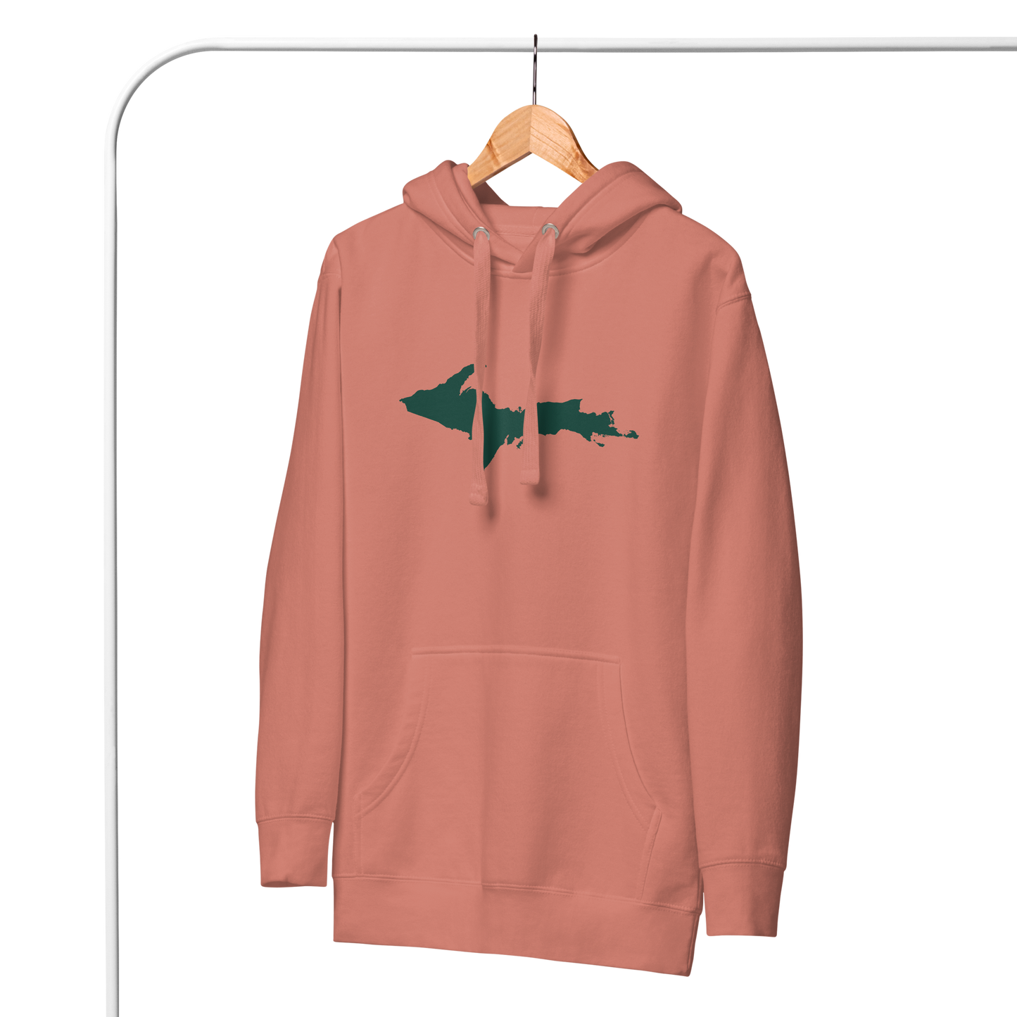 Michigan Upper Peninsula Hoodie (w/ Green UP Outline) | Unisex Premium