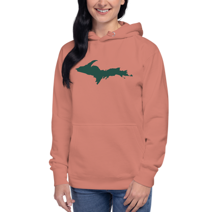 Michigan Upper Peninsula Hoodie (w/ Green UP Outline) | Unisex Premium