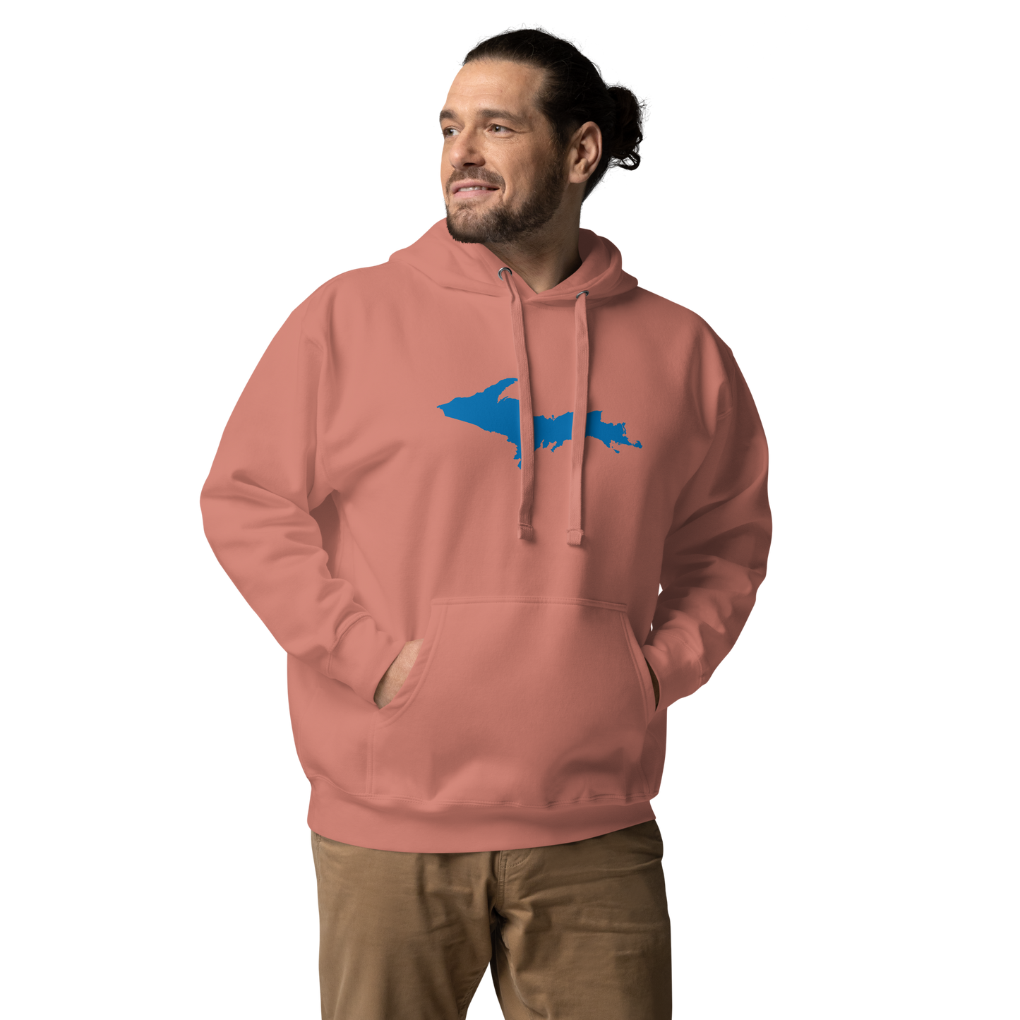 Michigan Upper Peninsula Hoodie (w/ Azure UP Outline) | Unisex Premium