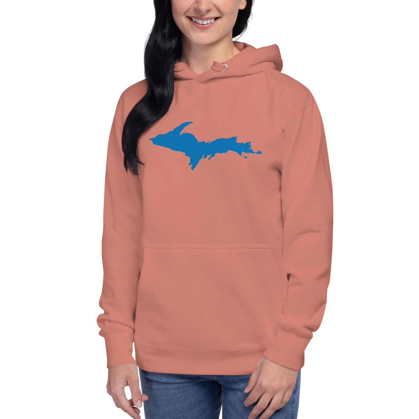 Michigan Upper Peninsula Hoodie (w/ Azure UP Outline) | Unisex Premium