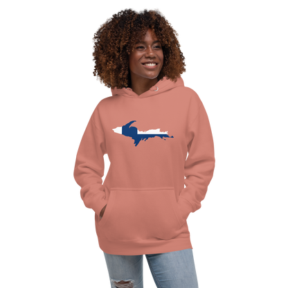 Michigan Upper Peninsula Hoodie (w/ UP Finland Flag Outline) | Unisex Premium