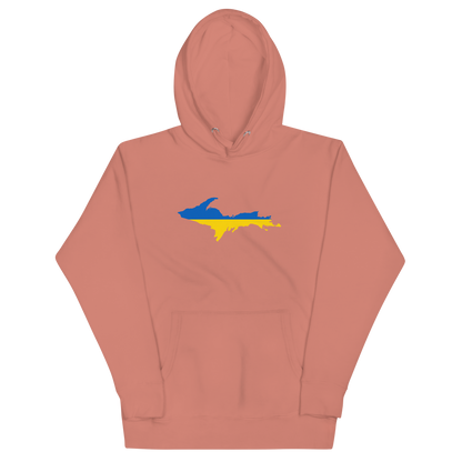 Michigan Upper Peninsula Hoodie (w/ UP Ukraine Flag Outline) | Unisex Premium