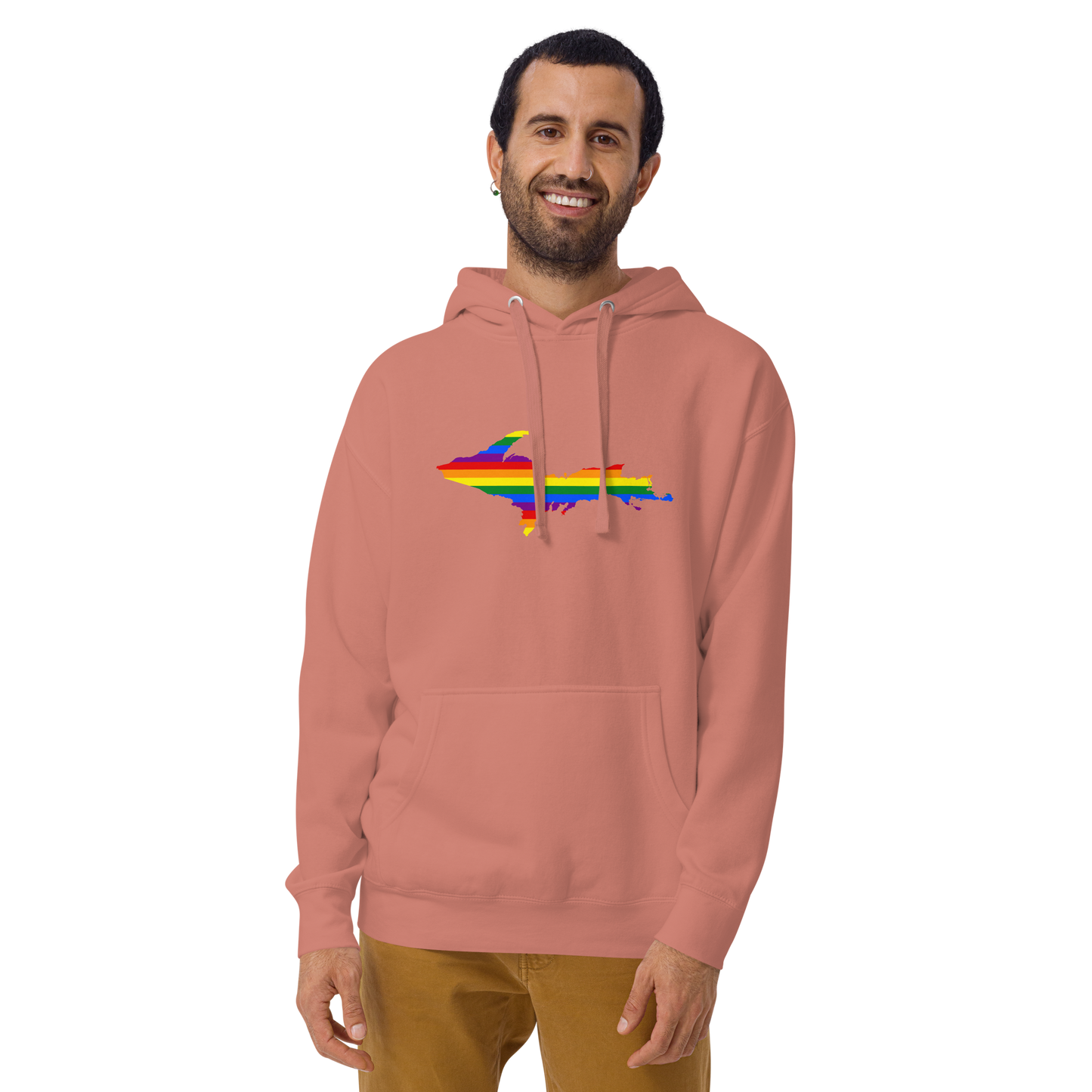 Michigan Upper Peninsula Hoodie (w/ UP Pride Flag Outline) | Unisex Premium