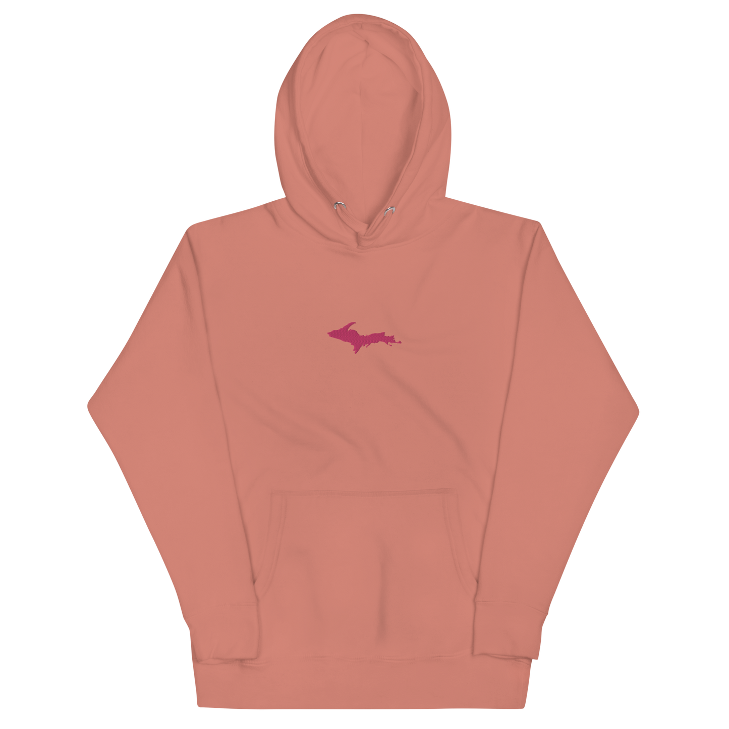 Michigan Upper Peninsula Hoodie (w/ Embroidered Pink UP Outline) | Unisex Premium