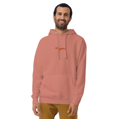 Michigan Upper Peninsula Hoodie (w/ Embroidered Orange UP Outline) | Unisex Premium