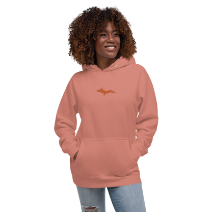 Michigan Upper Peninsula Hoodie (w/ Embroidered Orange UP Outline) | Unisex Premium