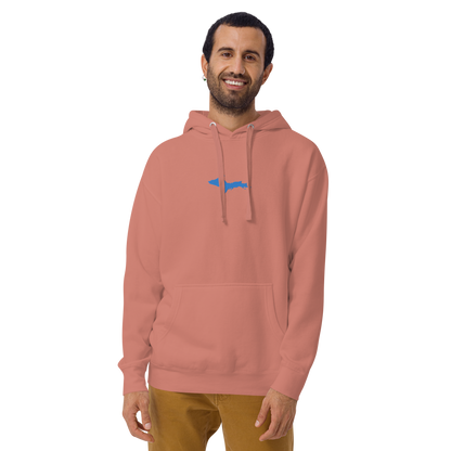 Michigan Upper Peninsula Hoodie (w/ Embroidered Azure UP Outline) | Unisex Premium