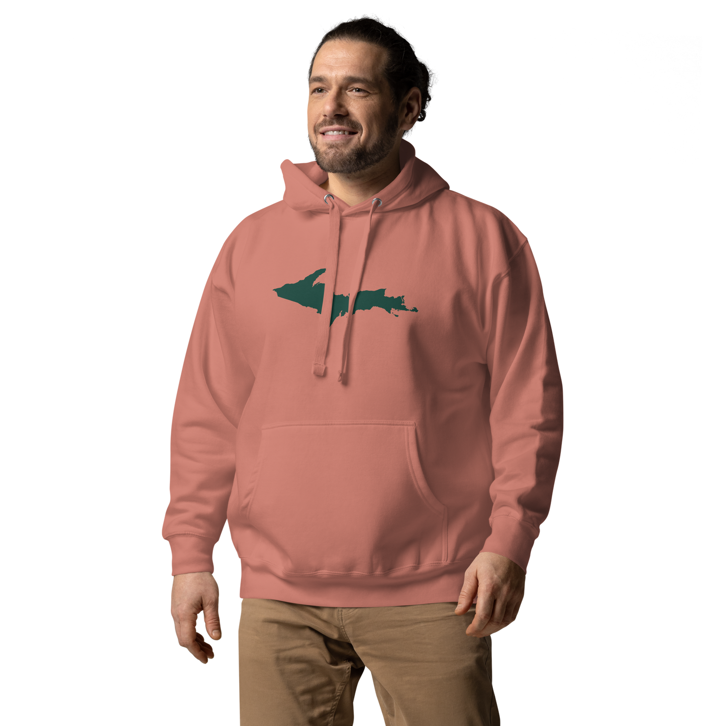 Michigan Upper Peninsula Hoodie (w/ Green UP Outline) | Unisex Premium