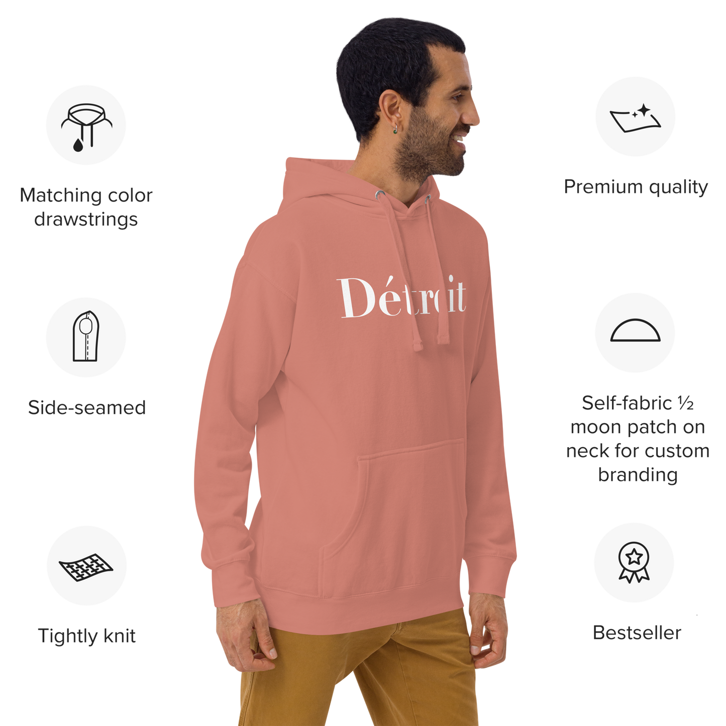 'Détroit' Unisex Premium Hoodie (Didot Font)