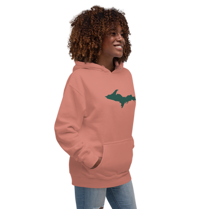 Michigan Upper Peninsula Hoodie (w/ Green UP Outline) | Unisex Premium