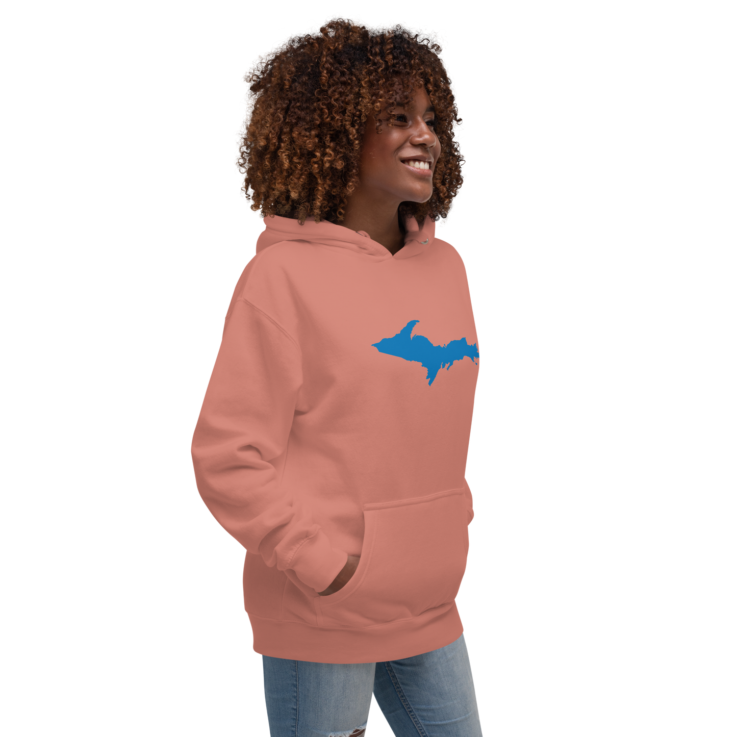 Michigan Upper Peninsula Hoodie (w/ Azure UP Outline) | Unisex Premium