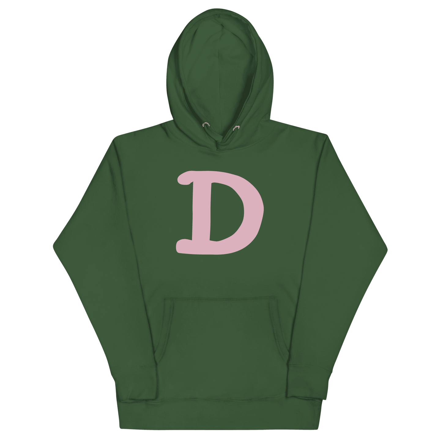 Detroit 'Old French D' Hoodie (Pink Full Body Outline) | Unisex Premium - Circumspice Michigan