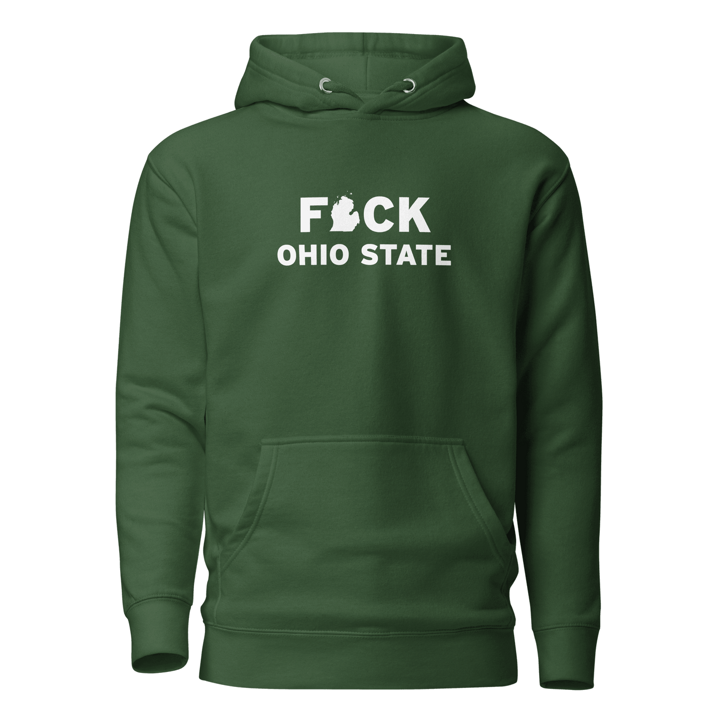 'F*ck Ohio State' Hoodie (White/Navy Type w/ Lower Peninsula Outline ) | Unisex Premium - Circumspice Michigan