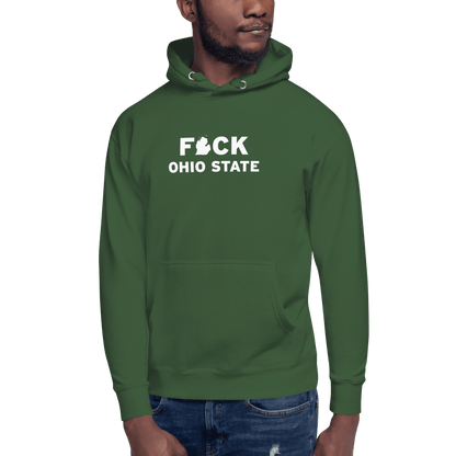 'F*ck Ohio State' Hoodie (White/Navy Type w/ Lower Peninsula Outline ) | Unisex Premium - Circumspice Michigan