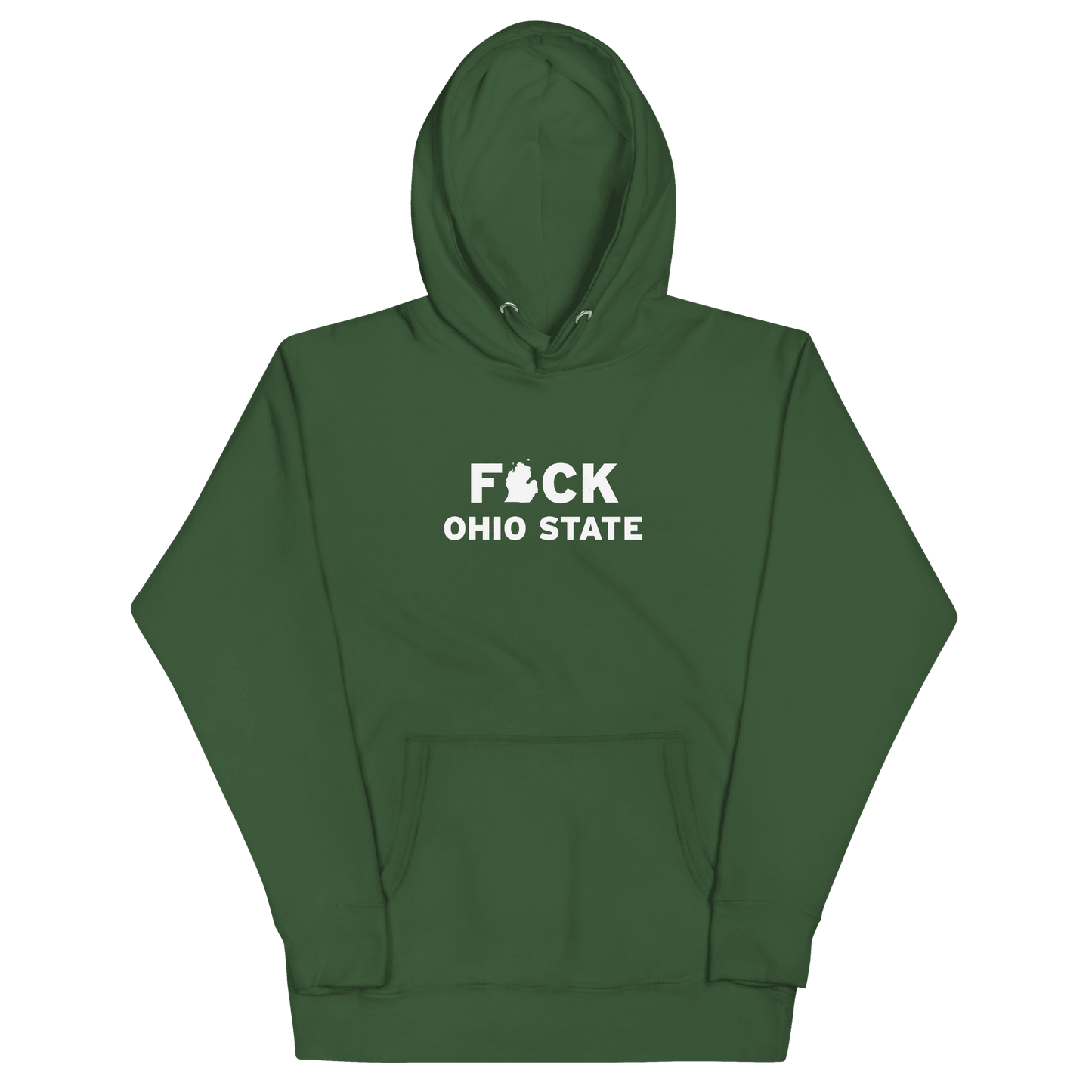 'F*ck Ohio State' Hoodie (White/Navy Type w/ Lower Peninsula Outline ) | Unisex Premium - Circumspice Michigan