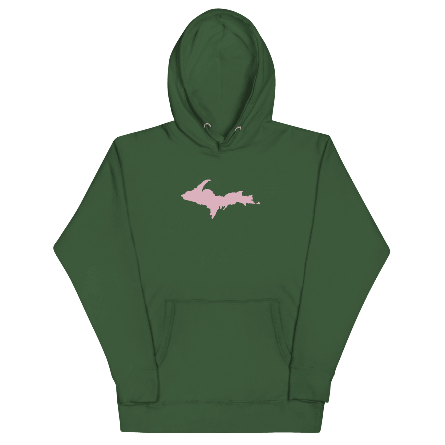 Upper Peninsula Hoodie (w/ Pink U.P. Outline) | Unisex Premium - Circumspice Michigan