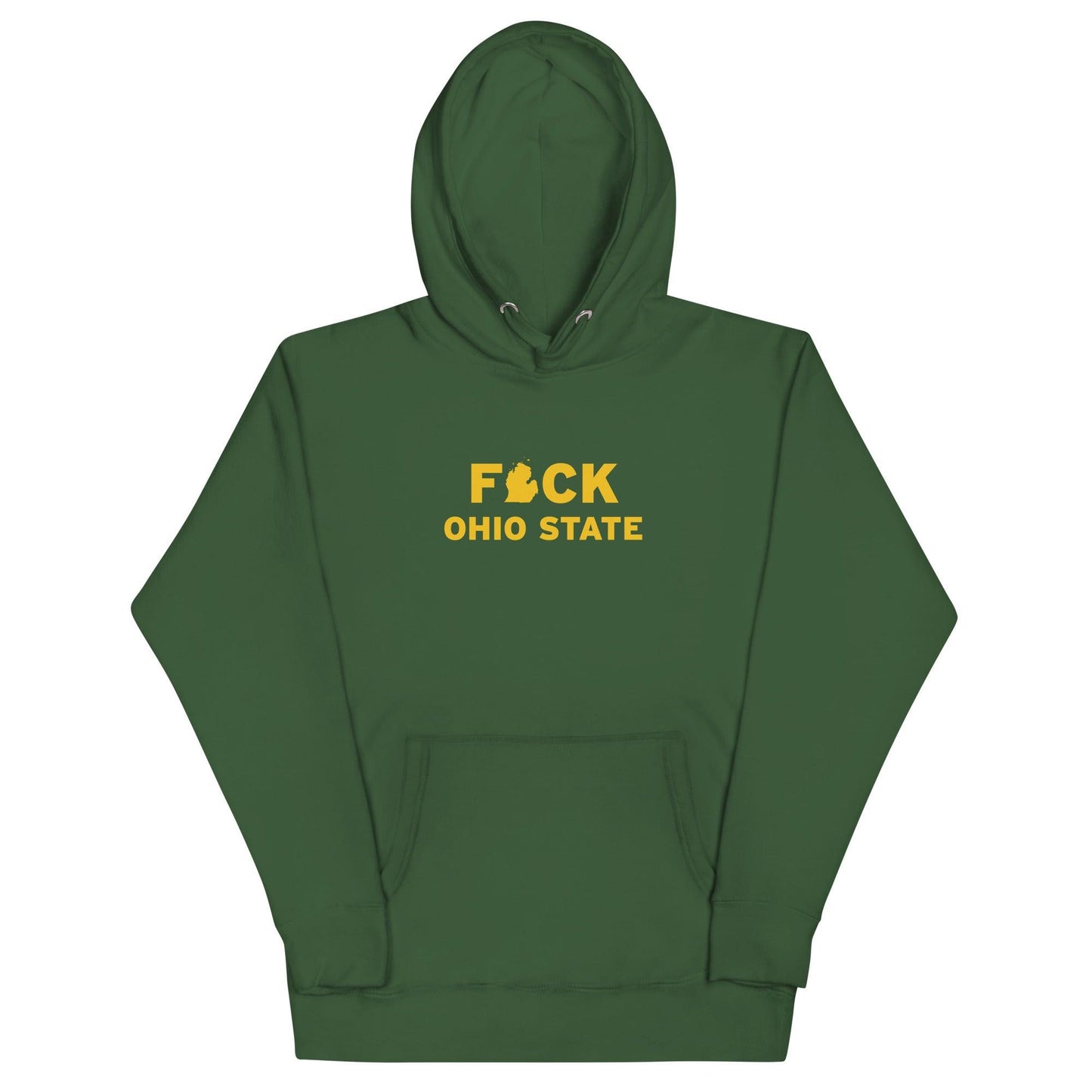 'F*ck Ohio State' Hoodie (Gold Type w/ Lower Peninsula Outline ) | Unisex Premium - Circumspice Michigan