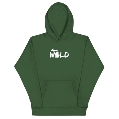 Michigan 'Wild' Hoodie (Paintbrush Font w/ MI Outline) | Unisex Premium - Circumspice Michigan