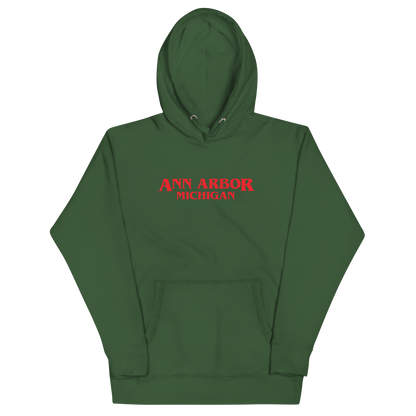 'Ann Arbor Michigan' Unisex Premium Hoodie (1980s Drama Parody)