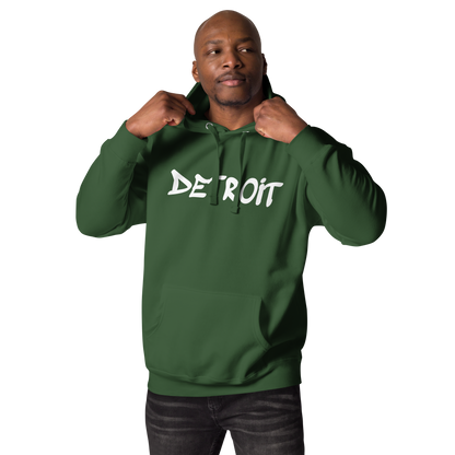 'Detroit' Unisex Premium Hoodie (1980s Hip Hop Font)