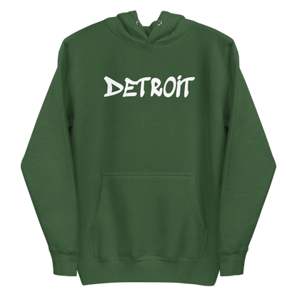 'Detroit' Unisex Premium Hoodie (1980s Hip Hop Font)