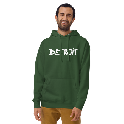 'Detroit' Unisex Premium Hoodie (1980s Hip Hop Font)