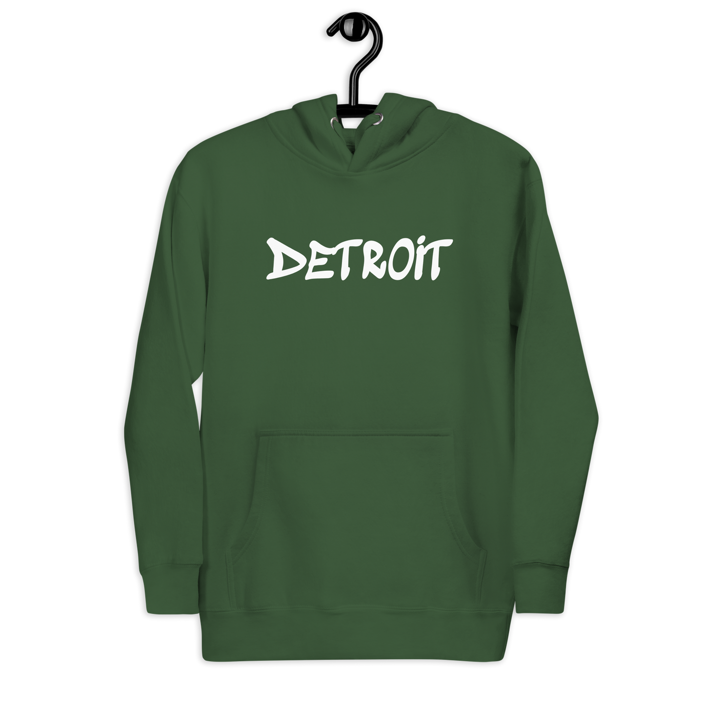 'Detroit' Unisex Premium Hoodie (1980s Hip Hop Font)