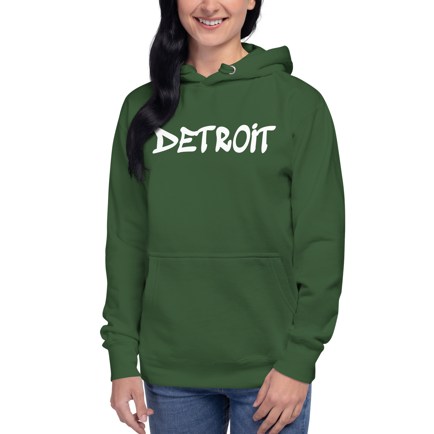 'Detroit' Unisex Premium Hoodie (1980s Hip Hop Font)