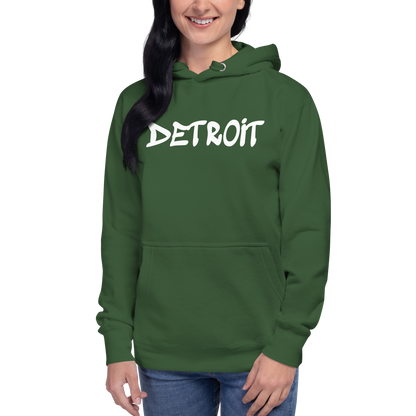 'Detroit' Unisex Premium Hoodie (1980s Hip Hop Font)