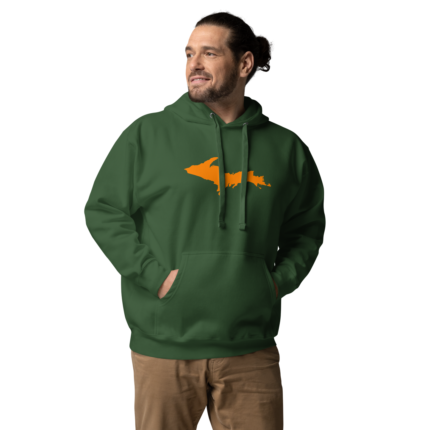 Michigan Upper Peninsula Hoodie (w/ Orange UP Outline) | Unisex Premium