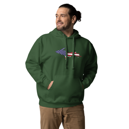 Michigan Upper Peninsula Hoodie (w/ UP USA Flag Outline) | Unisex Premium