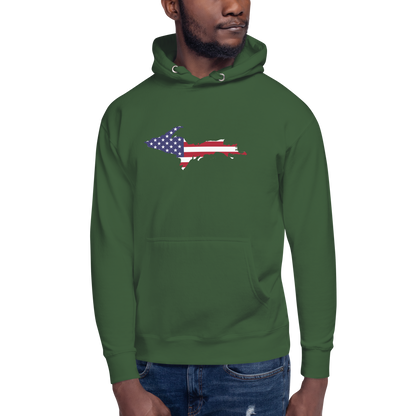 Michigan Upper Peninsula Hoodie (w/ UP USA Flag Outline) | Unisex Premium