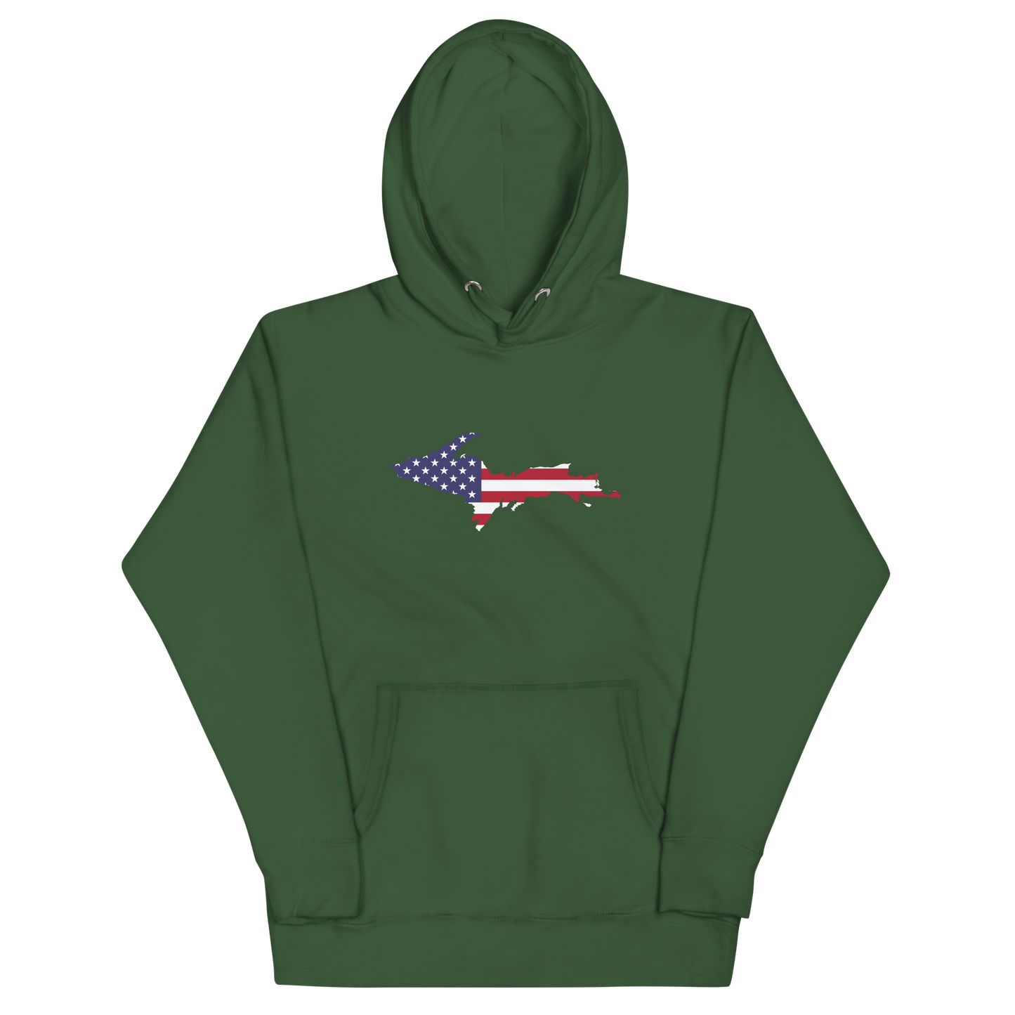 Michigan Upper Peninsula Hoodie (w/ UP USA Flag Outline) | Unisex Premium