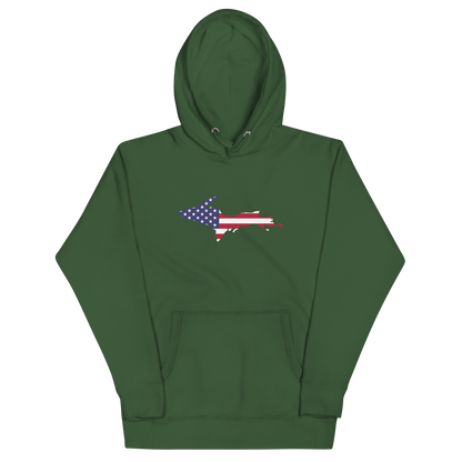 Michigan Upper Peninsula Hoodie (w/ UP USA Flag Outline) | Unisex Premium