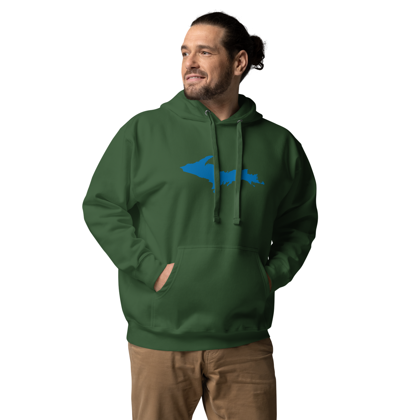 Michigan Upper Peninsula Hoodie (w/ Azure UP Outline) | Unisex Premium