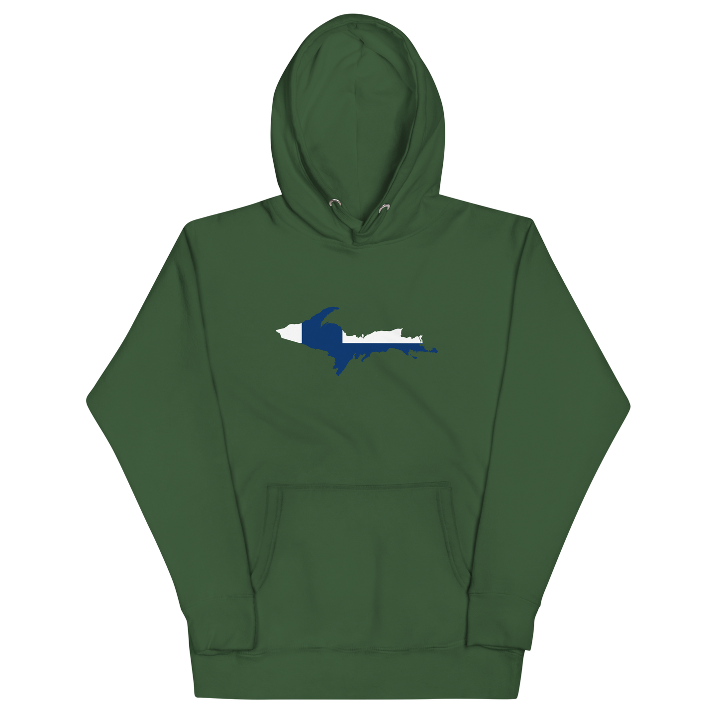 Michigan Upper Peninsula Hoodie (w/ UP Finland Flag Outline) | Unisex Premium