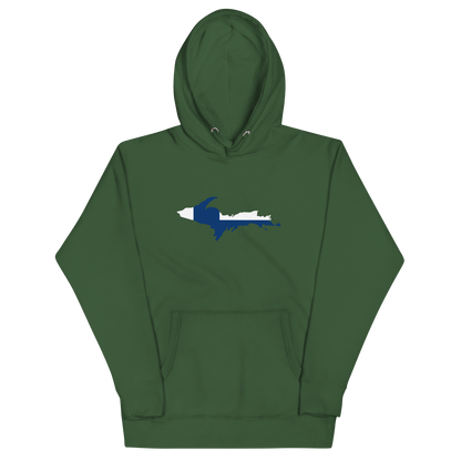 Michigan Upper Peninsula Hoodie (w/ UP Finland Flag Outline) | Unisex Premium